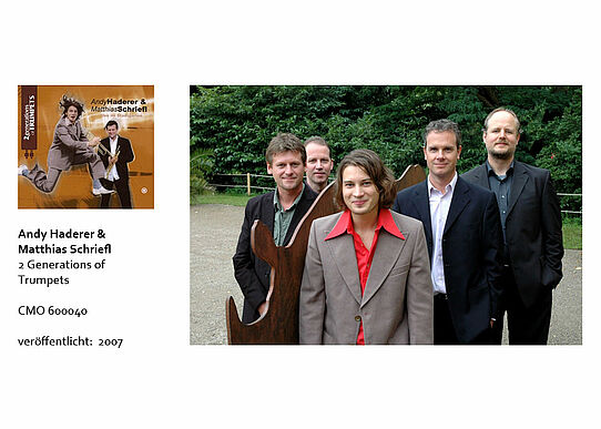 Andy Haderer     Matthias Schriefl      Jazz     Trompeter    CD    2 Generations of Trumpets    Hubert Nuss      Ingmar Heller    Hans Dekker     2007